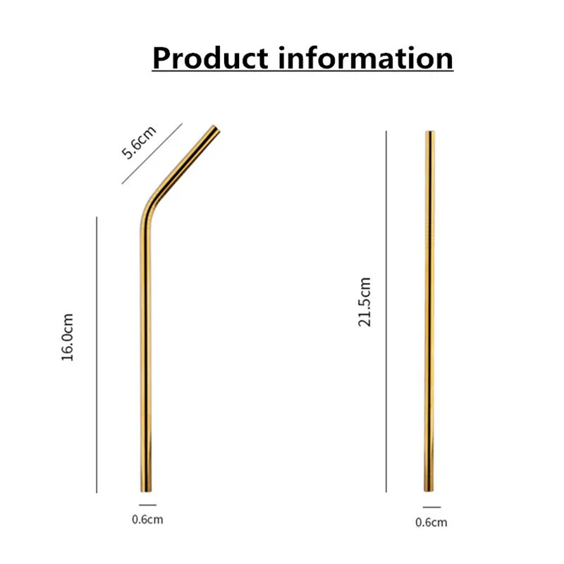 Золотые соломинки 100 шт./компл. металлические многоразовые оптом из нержавеющей