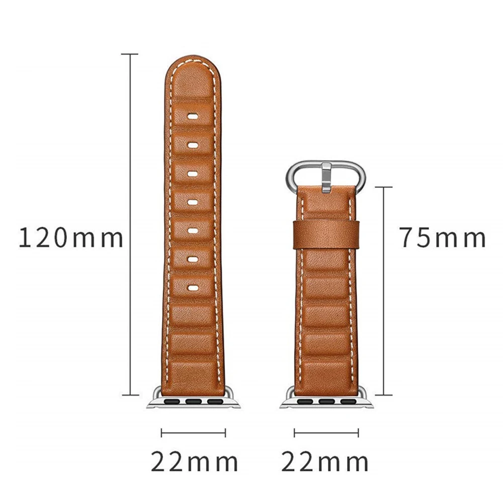 

BOX +Genuine leather strap for apple watch band 42mm 38mm 44mm 40mm iwatch bracelet clock belt