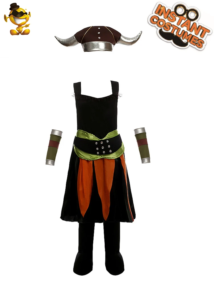 DSPLAY новый стиль костюм викингов воина для девочек высокое качество крутой воин
