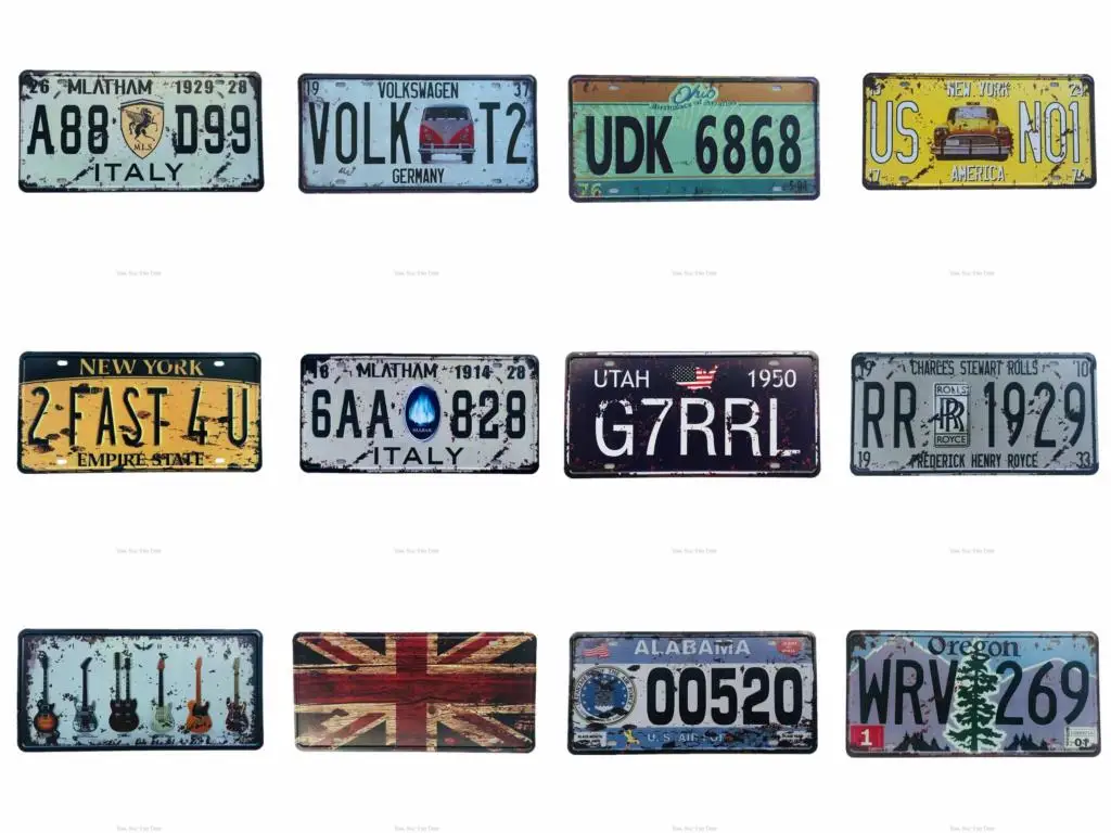 

Shabby Wall Metal Tin Signs Car License Vintage Plate Paing Vintage Plaque Funny Wall Decor Board Retro Pub Funny Bar Poster