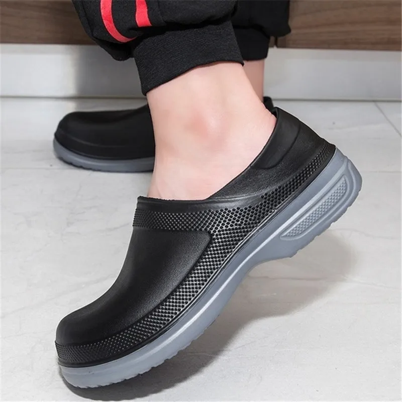 

NIS Womens Slippers Nursing Chef Shoes Slip On Non-Slip Waterproof Safety Flats Round Toe Comfortable Ladies Work Shoes Slippers