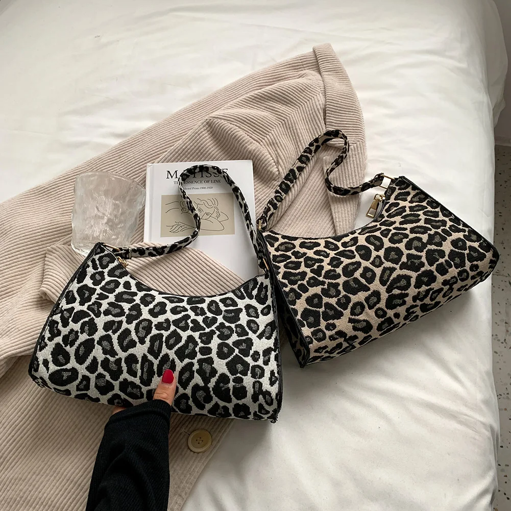

Women Shoulder Bag Leopard Print Bags for Ladies Underarm Bags Casual Shopping Autumn Winter Fashion Handbags