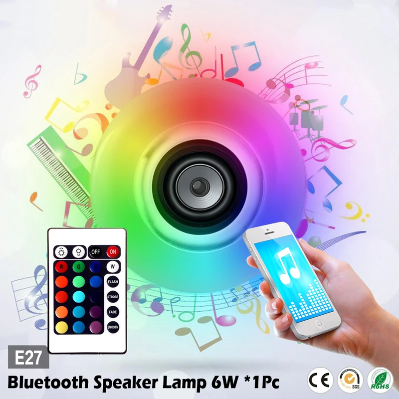 

LED Music Bulb E27 Bar KTV Smart Light LED Speaker Colorful Wireless Bluetooth 4.0 Home Lamp Portable MINI Loudspeaker Audio