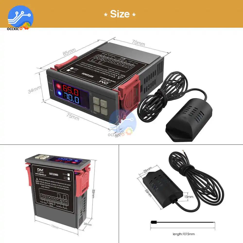 AC 110V 220V 10A SHT2000 термостат контроль температуры и влажности термометр контроллер