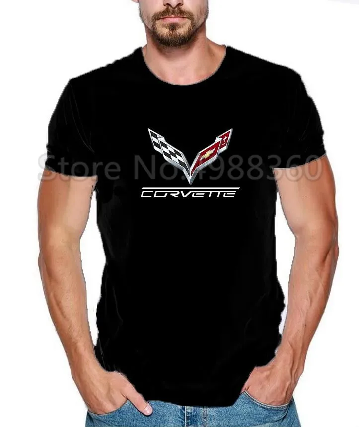 2019 Модная Повседневная Мужская хлопковая футболка Chevrolet corvette с круглым вырезом и