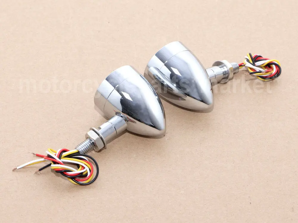 Хром мотоциклов поворотник пуля светильник s Красный бриллиант объектива