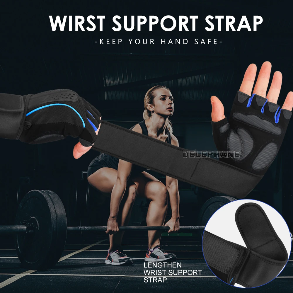 Перчатки мужские спортивные без пальцев для спортзала скалолазания гольфа