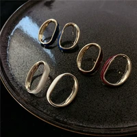new hoop earrings minimalist metal large circle geometric round punk retro big for women girl daily party jewelry earrings