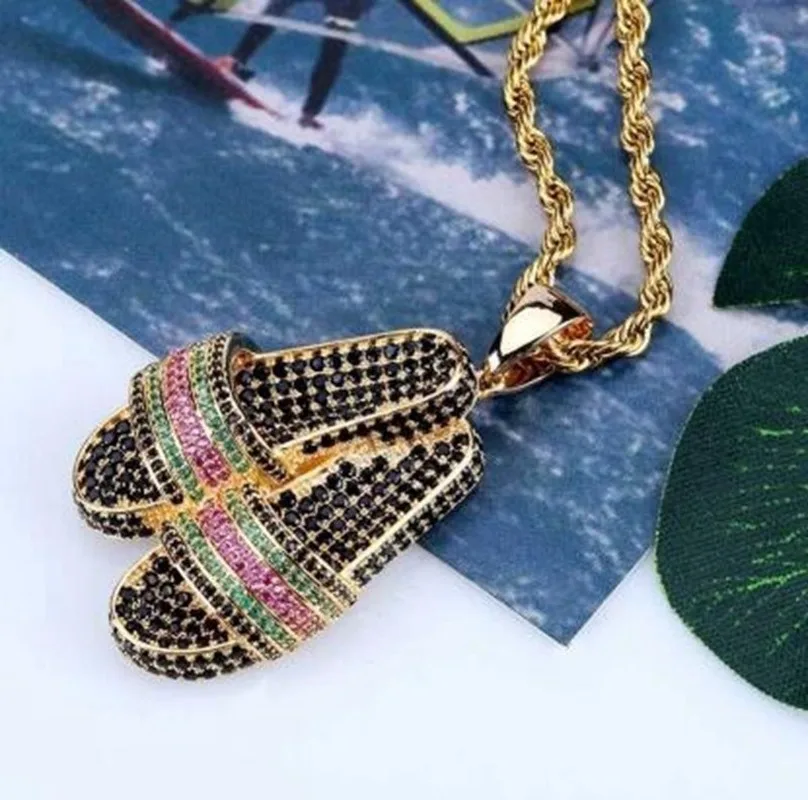 Ожерелье тапка с подвеской для обуви украшение в стиле хип хоп мужчин и женщин