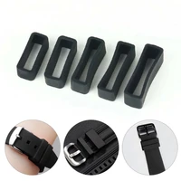 12 30mm silicone rubber bracelet ring black watch strap keeper loop replacement universal watch accessories supplies