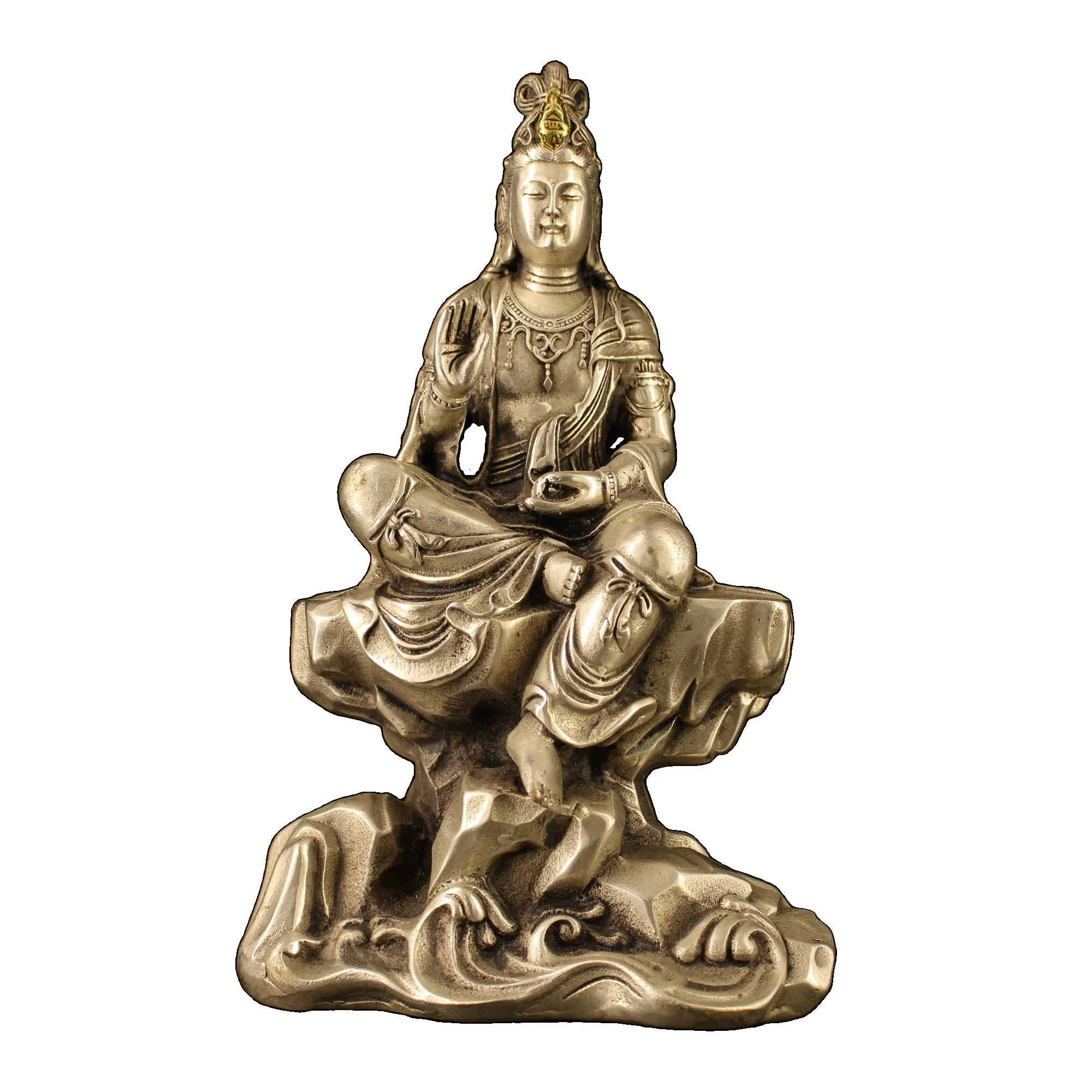 

Laojunlu позолоченная горная гинза Гуаньинь Бодхисаттва из чистой меди, имитация античной бронзы, коллекция шедевров