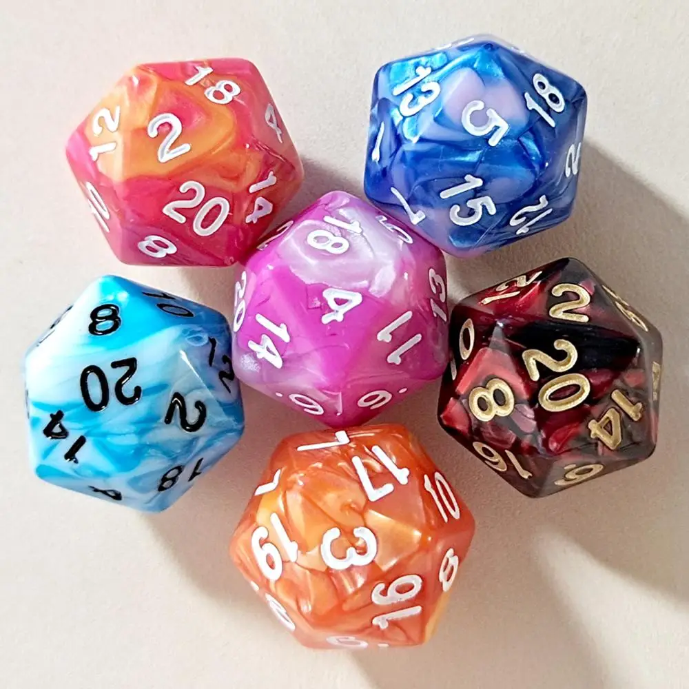 Роллоу игральные кости D20 двухцветные ролевые богатые цвета для ролевых игр