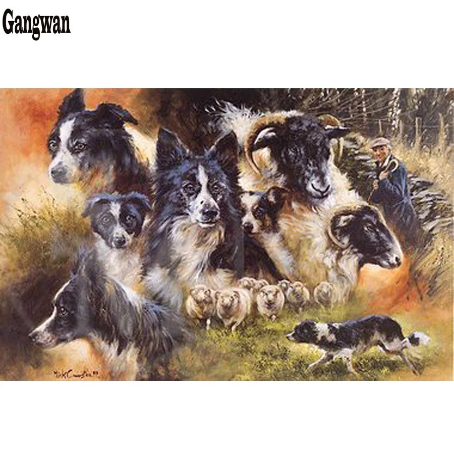 Алмазная живопись с абстрактным рисунком бордюра колли алмазная вышивка милая