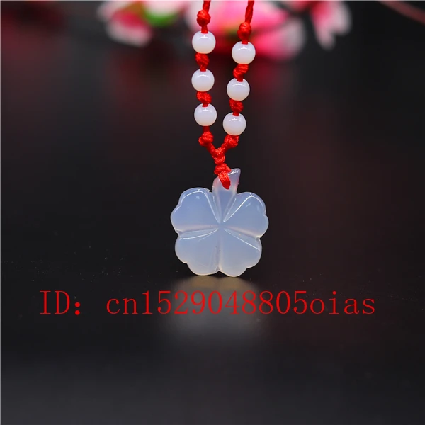 Агатовый Нефритовый камень клевер кулон ожерелье жадеит ювелирные изделия