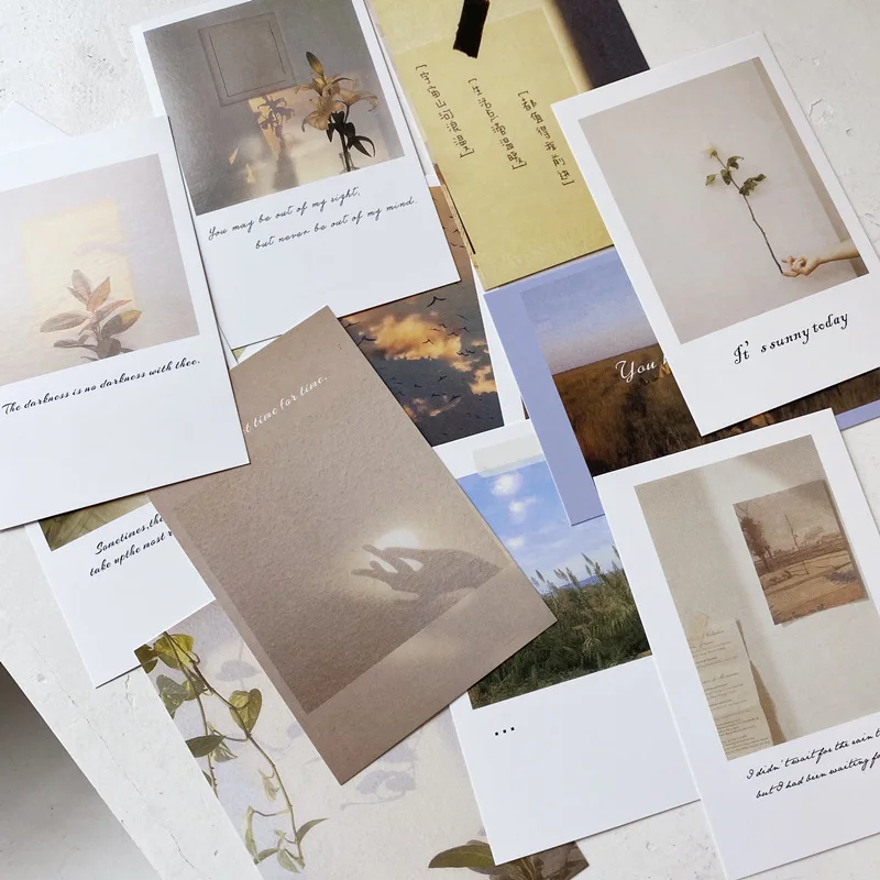 

30pcst/set Ins Wall Painting Card Small Fresh Travel Greeting Card Postcard Set Hand-painted Landscape Art Wall Decoration FF01
