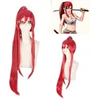 Женский длинный парик для конского хвоста, термостойкие красные парики для косплея аниме Фея хвост, 100 см