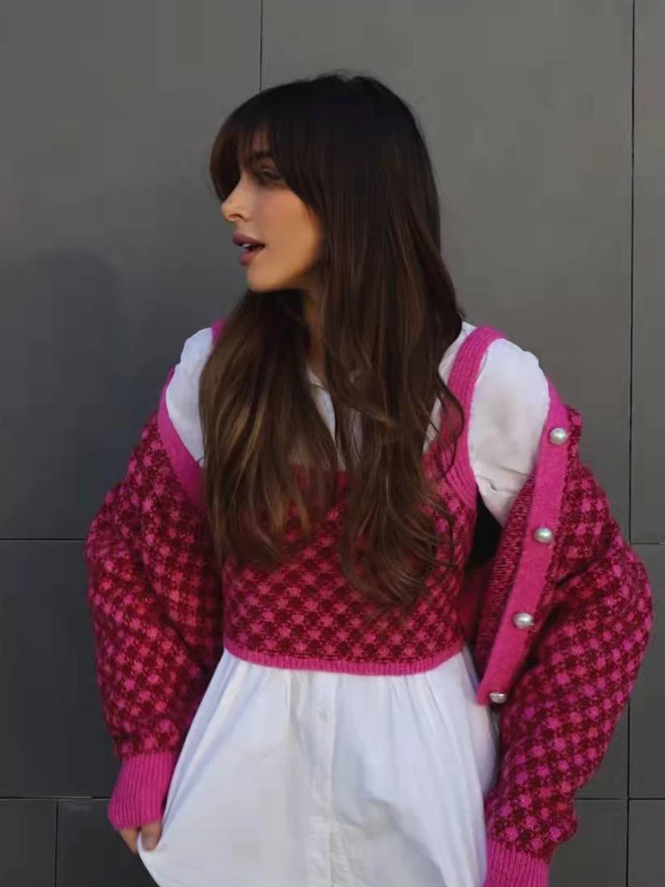 

PUWD Sexy Women Square Collar Knitted Vest 2022 Spring Fashion Ladies High Street Club Wear Sling Female Pink Short Sling Top