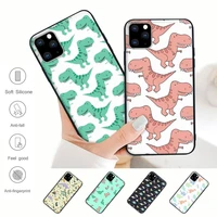 cute dinosaur baby fashion black rubber cell phone case cover for iphone 12 11 pro max xs x xr 7 8 6 6s plus 5 5s se 2020
