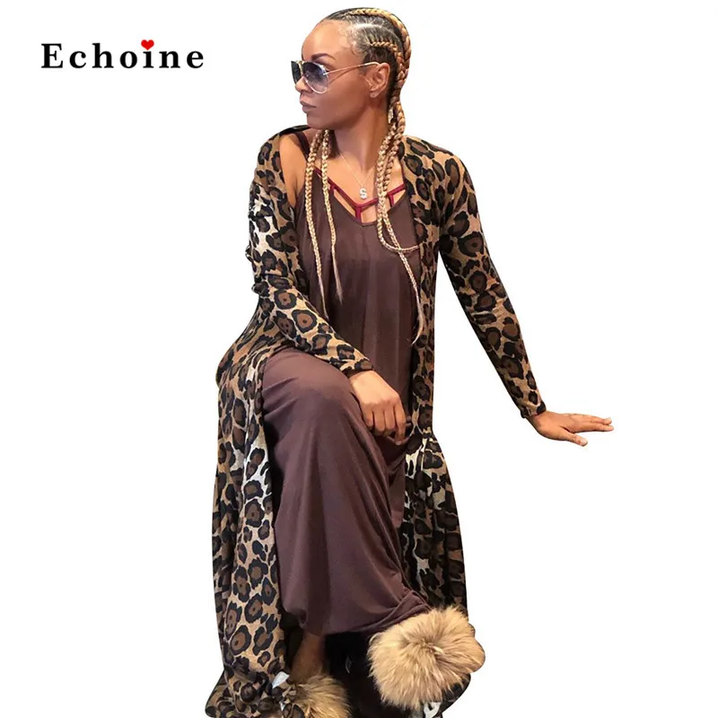 

Women Coat Loose Cardigan Leopard Print Jacket Fashion Long Sleeve Cover-Up Plus Size Outwear Gorgeous Modern Street Lady Outfit