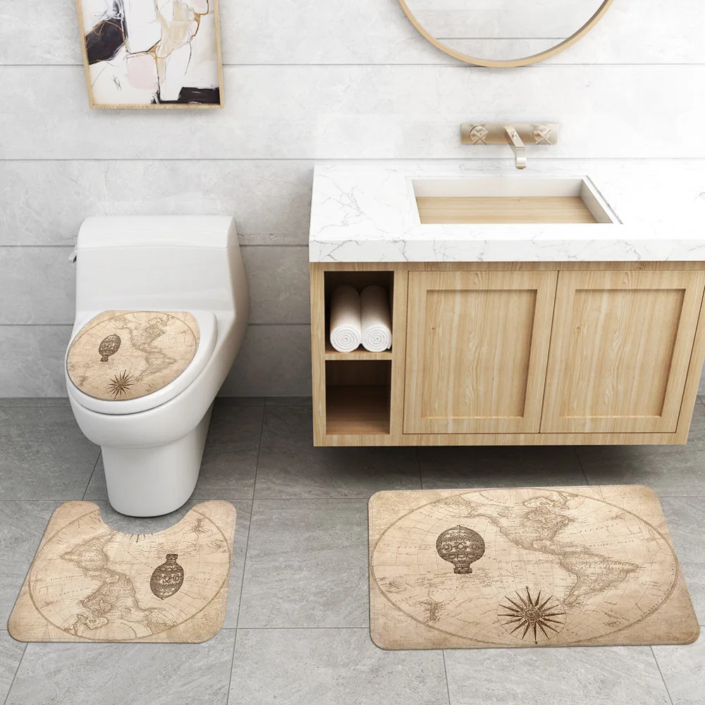 Винтаж европейские бренды МСТ Морской Карта узор Ванная комната душа наборы