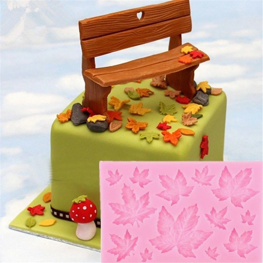 Kitchen Chocolate Sugar Craft Silicone Fondant Mold Cake Decor Shaping Maple Leaves Mould | Дом и сад