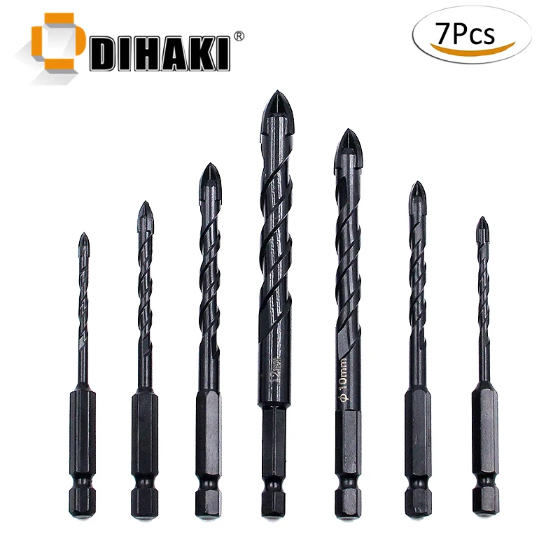 7 шт./компл. стеклянные сверла с шестигранным хвостовиком Открыватель для