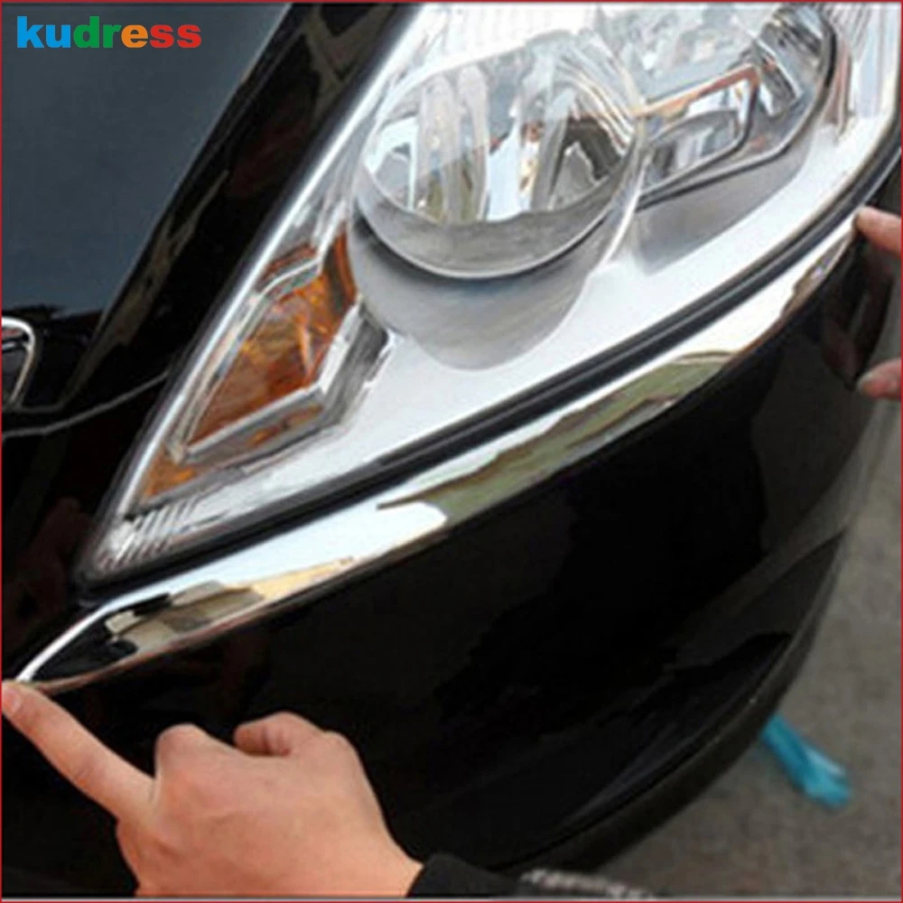 Для Ford Focus 2005 2006 2007 2008 2009 2010 ABS Хромированная головной светильник бровь фары Крышка