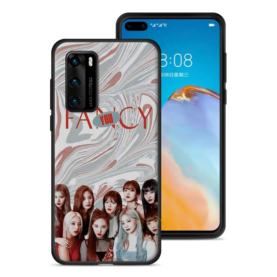 

Phone Case for Huawei P30 P Smart Z Y6 Y7 Y9 2019 P40 Lite E P20 Pro Y6p Y8p TPU Black Cover Twice Mina Momo Kpop