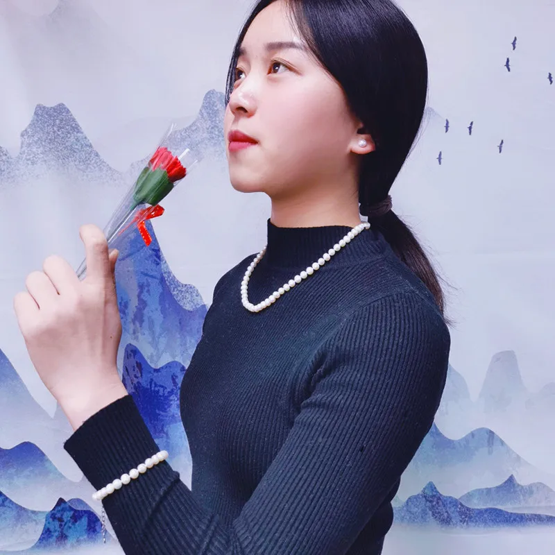 Ожерелье из пресноводного жемчуга диаметром 6-7 мм | Украшения и аксессуары