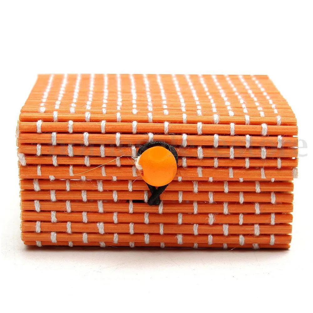 

2021 Cute Bamboo Wooden Ring Necklace Earrings Case Makeup Case Holder 11 Colors Cute Jewelry Box Storage Organizer bamboo