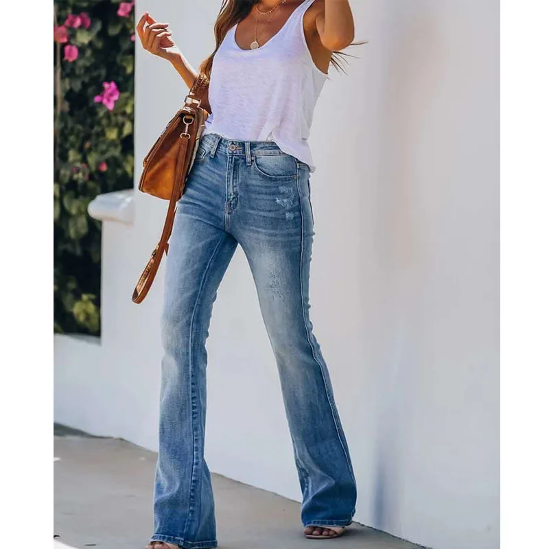 

Джинсы-бойфренды женские с эластичным поясом, элегантные свободные брюки из денима, винтажная уличная одежда с колокольчиками, клеш, Y2k