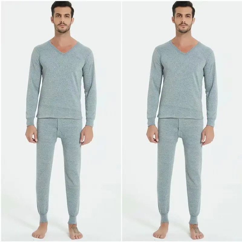 

Мужской тонкий теплый свитер из чистого хлопка с V-образным вырезом