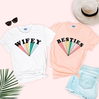wife of the party bachelorette shirts casual brides babes colorful short sleeve tshirt bestie bridal party tops for women summer