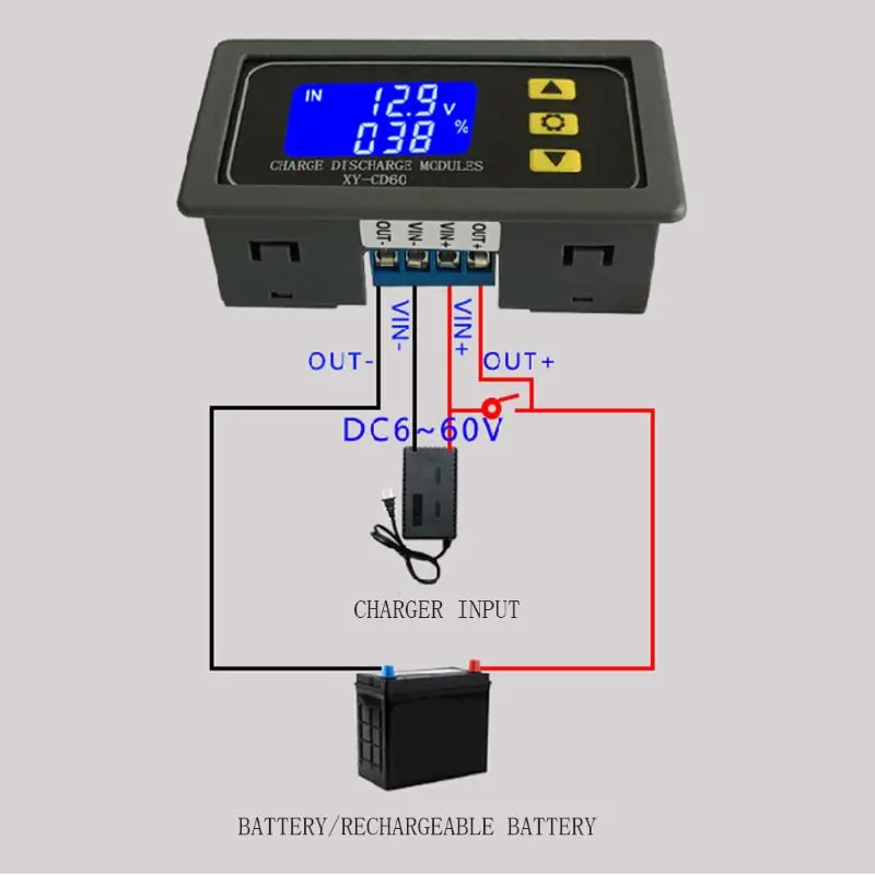 XY-CD60 Solar Battery Charger Controller Module DC6-60V Charging Discharge Control Low Voltage Current Protection Board