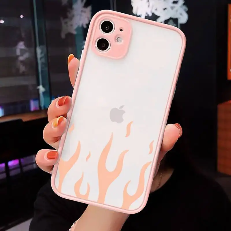 

Flame fire pattern Phone Cases matte transparent For iphone 7 8 11 12 plus mini x xs xr pro max cover