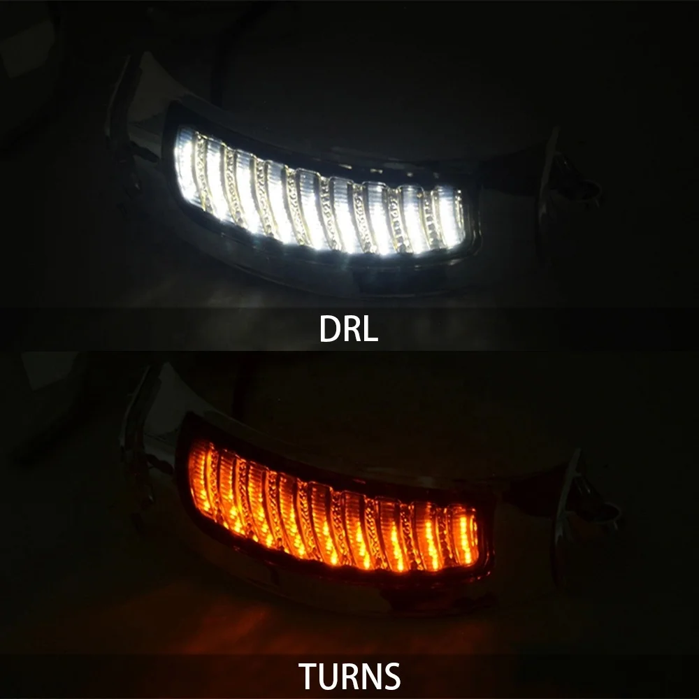 

Motorcycle LED Turn Signal Lights for Road Glide Front LED Turn Signal Light White DRL Amber Turn Signal For '15-2020 Road Glide