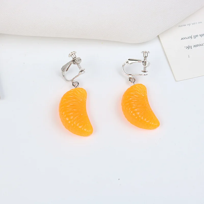 

Tangerine Stud Earring Women Cute Earrings Woman Fashion Simple Creative Ladies Jewelry Girls Gold Color Trendy Metal Brincos