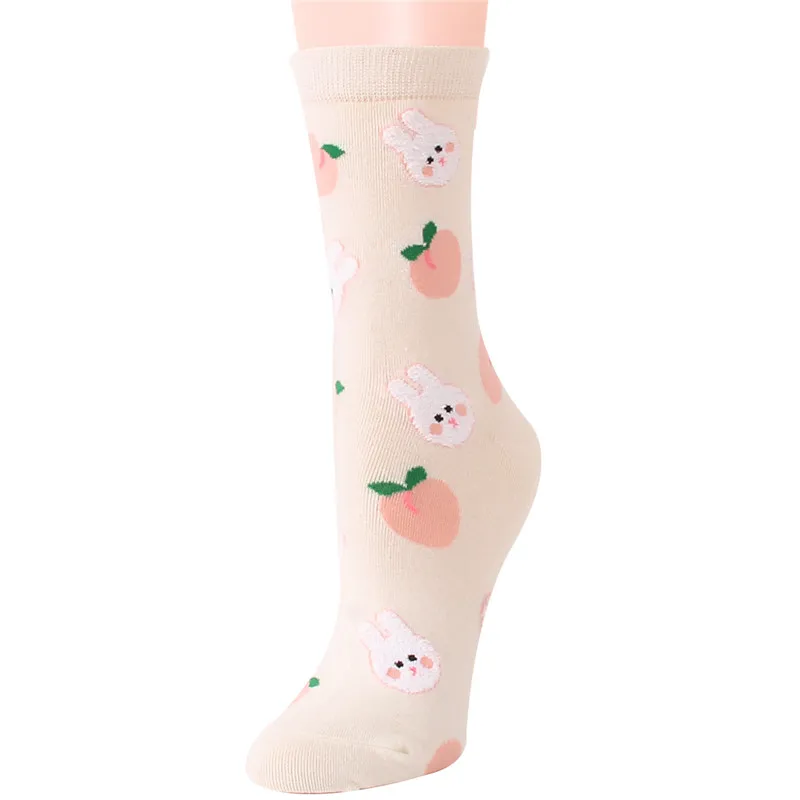 Новое поступление женские милые носки с принтом 5 пар/упак. вишни бананы персики