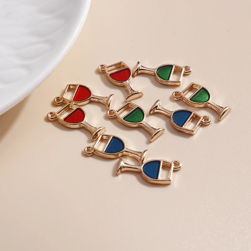 10 шт./лот эмалированные Подвески сделай сам для ожерелий сережек 7*17 мм|Шармы| |