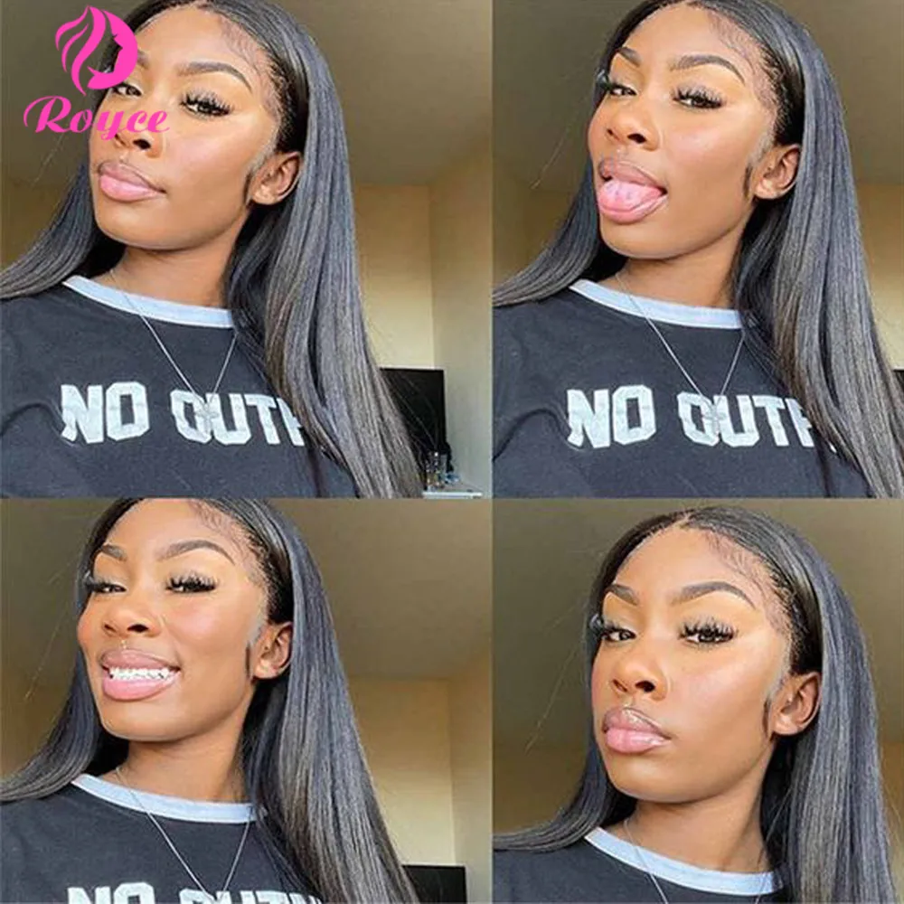 

Royce Glueless Lace Human Hair Wigs Prepluck 13*4*1 Lace Closure Human Hair Wigs With Baby Hair Bleach Knots 4x4 Closure Wig