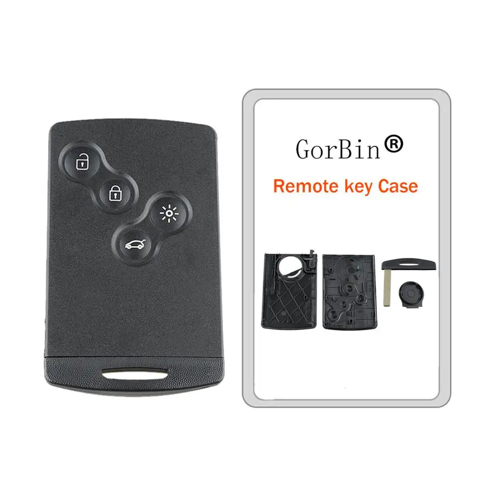 GORBIN 4 Buttons Original Key Shell for Renault Laguna Koleos Megane Remote Smart Car Fob Case WIth Insert Small Blade | Автомобили и