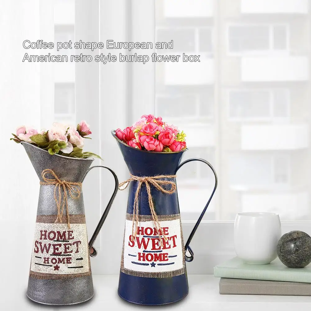 Цветочный горшок в стиле ретро гальванизированный Железный цветочный