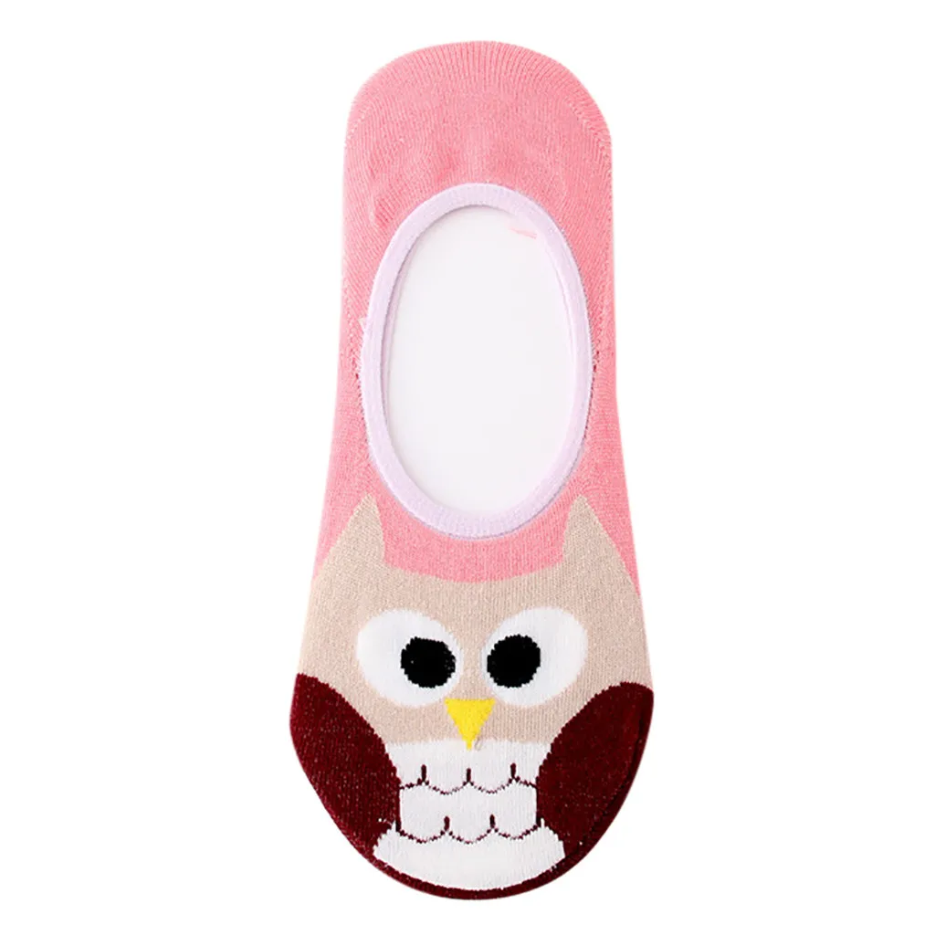 1 пара женские хлопковые носки с принтом совы животных зимние башмачки забавные