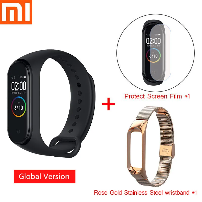 Mi Band 4 смарт-браслет Xiao mi спортивный фитнес-трекер Шагомер мониторинг сердечного ритма фитнес-браслет для xio mi Band 4 3 - Цвет: Global mi4 strap Z