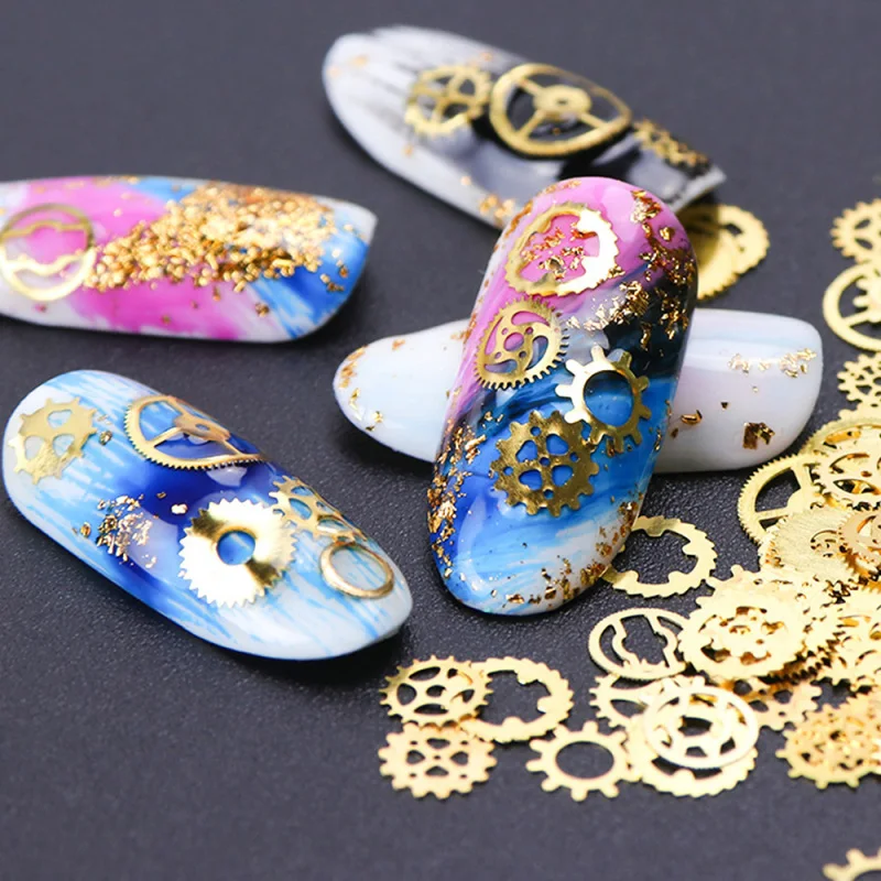 

120 шт., металлические патчи для дизайна ногтей