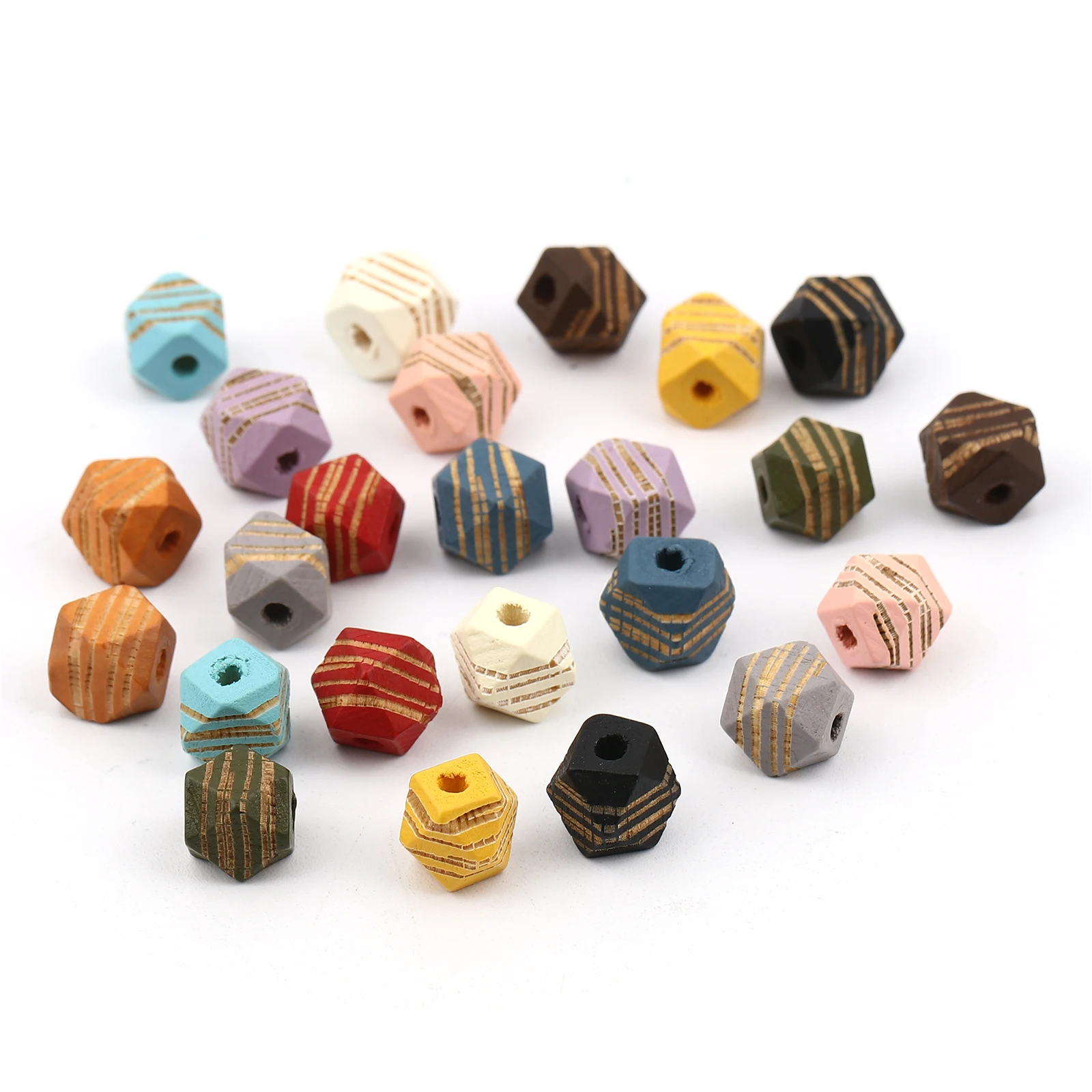 

Бусины-разделители Doreenbeads, деревянные, разноцветные, граненые, геометрические, брелоки для браслетов и ожерелий, 10 мм, 20 шт.