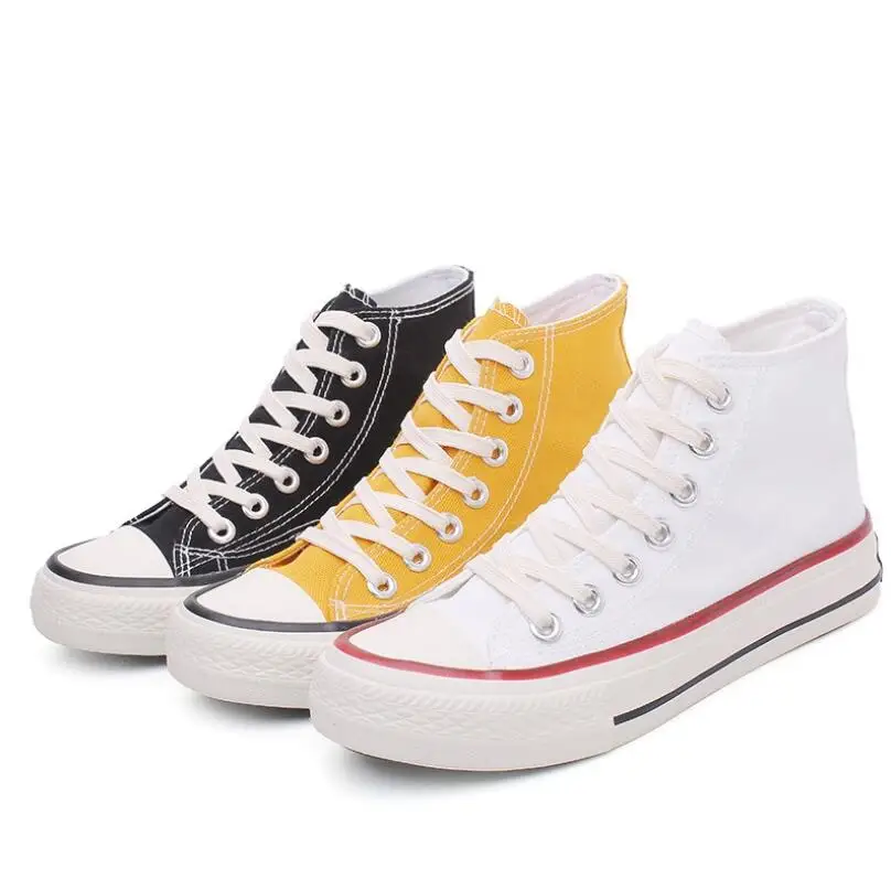 

Кеды женские с высоким берцем, повседневные холщовые кроссовки, Вулканизированная подошва, Студенческая обувь, весна-осень 2020