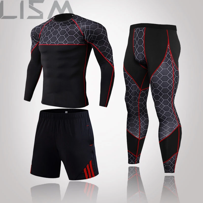 

New Men's Mesh Long Underwear Sports Suit Sportswear Compression Suit MMA Training Men's Basketball Training Basic Tights