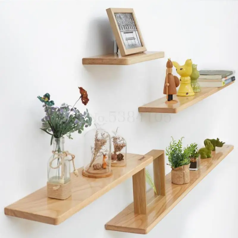 Полностью деревянная настенная полка скандинавский стенд из белого дуба