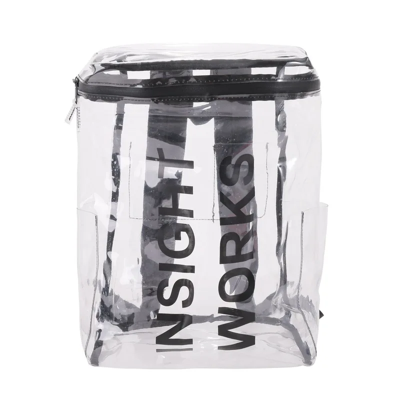 

Transparent PVC Waterproof Backpack Children Adult Large Capacity Wear-Resistant Clear Backpack for School Travelling